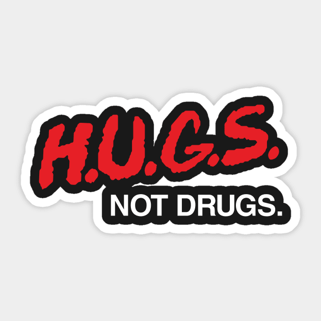 HUGS not Drugs Sticker by RetroReview